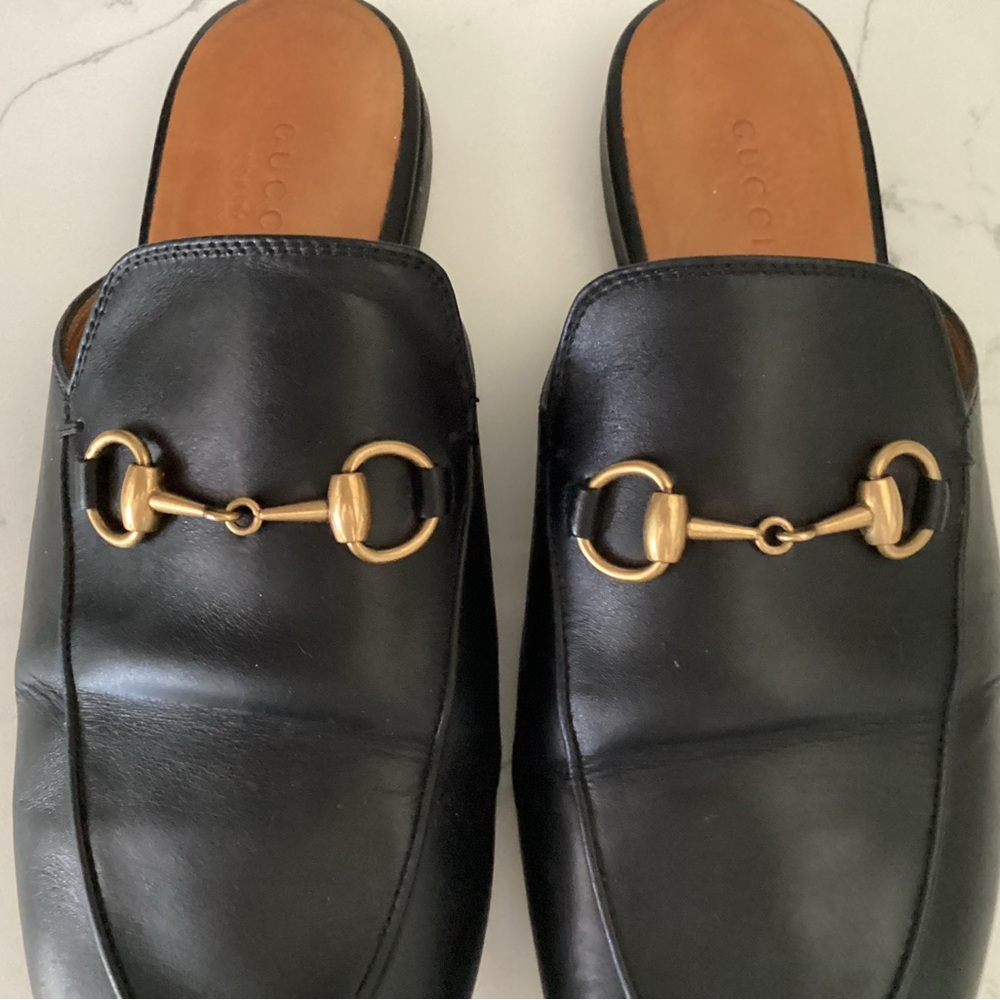 Gucci Princetown Leather Mules, Size 37.5 - Picture 5 of 13